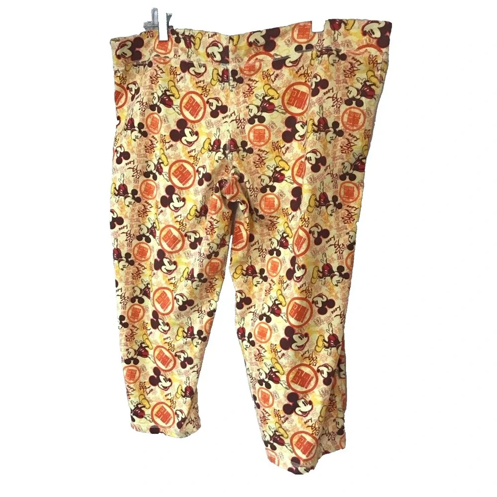 Disney Pajama Pants Women's Large Asian Mickey Mouse Capri Lounge Pjs WWOD Fun